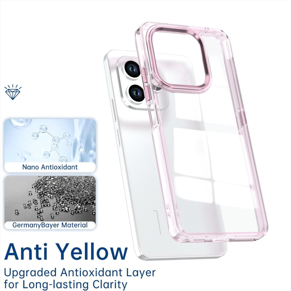 For Honor X8d 4G Shine High Transparency Acrylic Phone Case - Pink - EDA007376013D