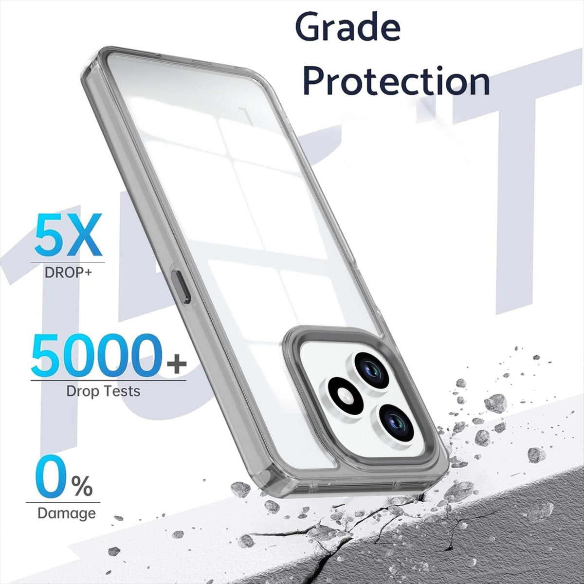 For Honor X8d 4G Shine High Transparency Acrylic Phone Case - Black - EDA007376013E