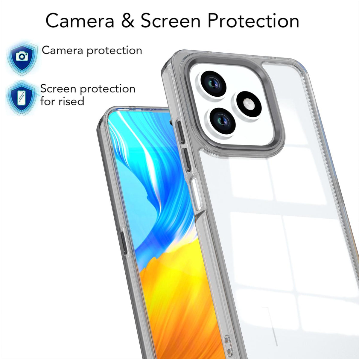 For Honor X8d 4G Shine High Transparency Acrylic Phone Case - Black - EDA007376013E