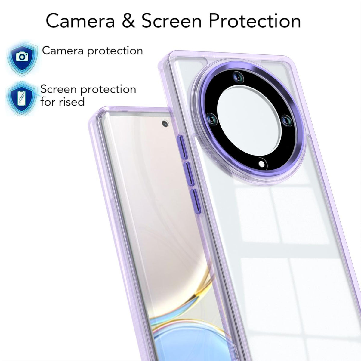 For Honor X9a / Magic5 Lite Shine High Transparency Acrylic Phone Case - Purple - EDA007376014A