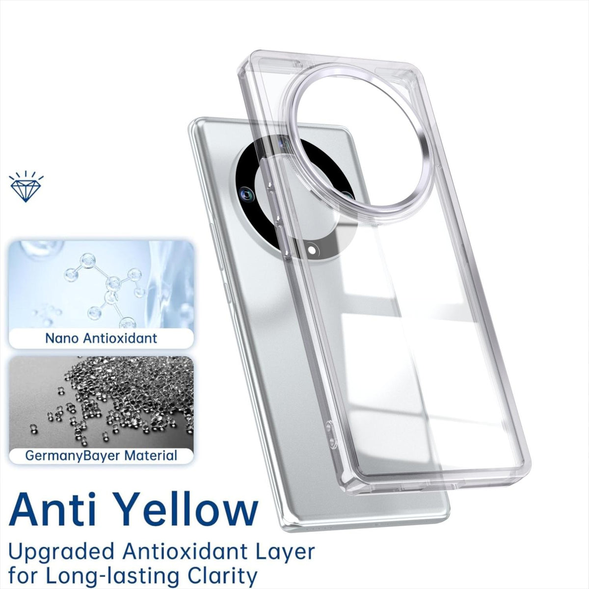 For Honor X9a / Magic5 Lite Shine High Transparency Acrylic Phone Case - White - EDA007376014B