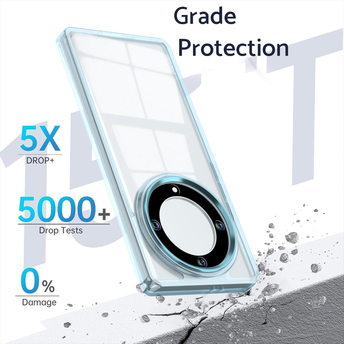 For Honor X9a / Magic5 Lite Shine High Transparency Acrylic Phone Case - Blue - EDA007376014C