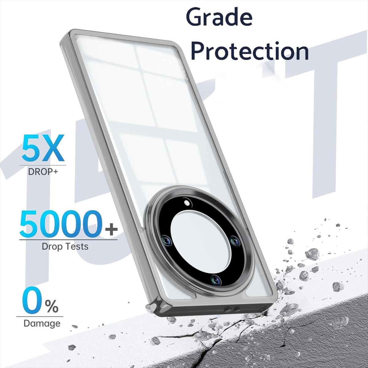 For Honor X9a / Magic5 Lite Shine High Transparency Acrylic Phone Case - Black - EDA007376014E
