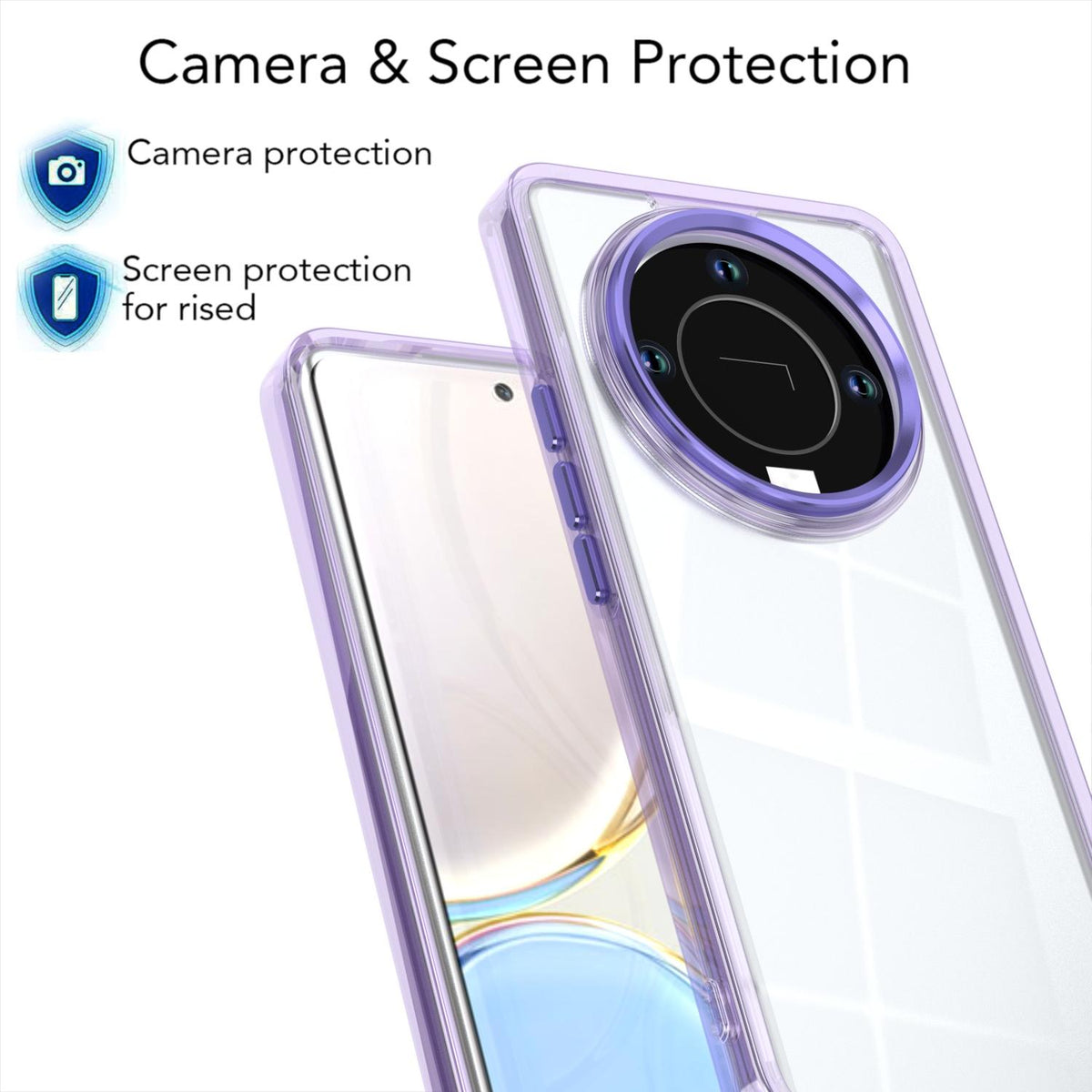 For Honor X9b / X50 / Magic6 Lite Shine High Transparency Acrylic Phone Case - Purple - EDA007376015A