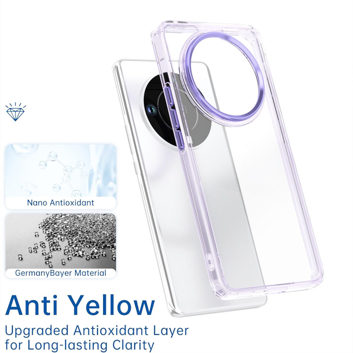 For Honor X9b / X50 / Magic6 Lite Shine High Transparency Acrylic Phone Case - Purple - EDA007376015A