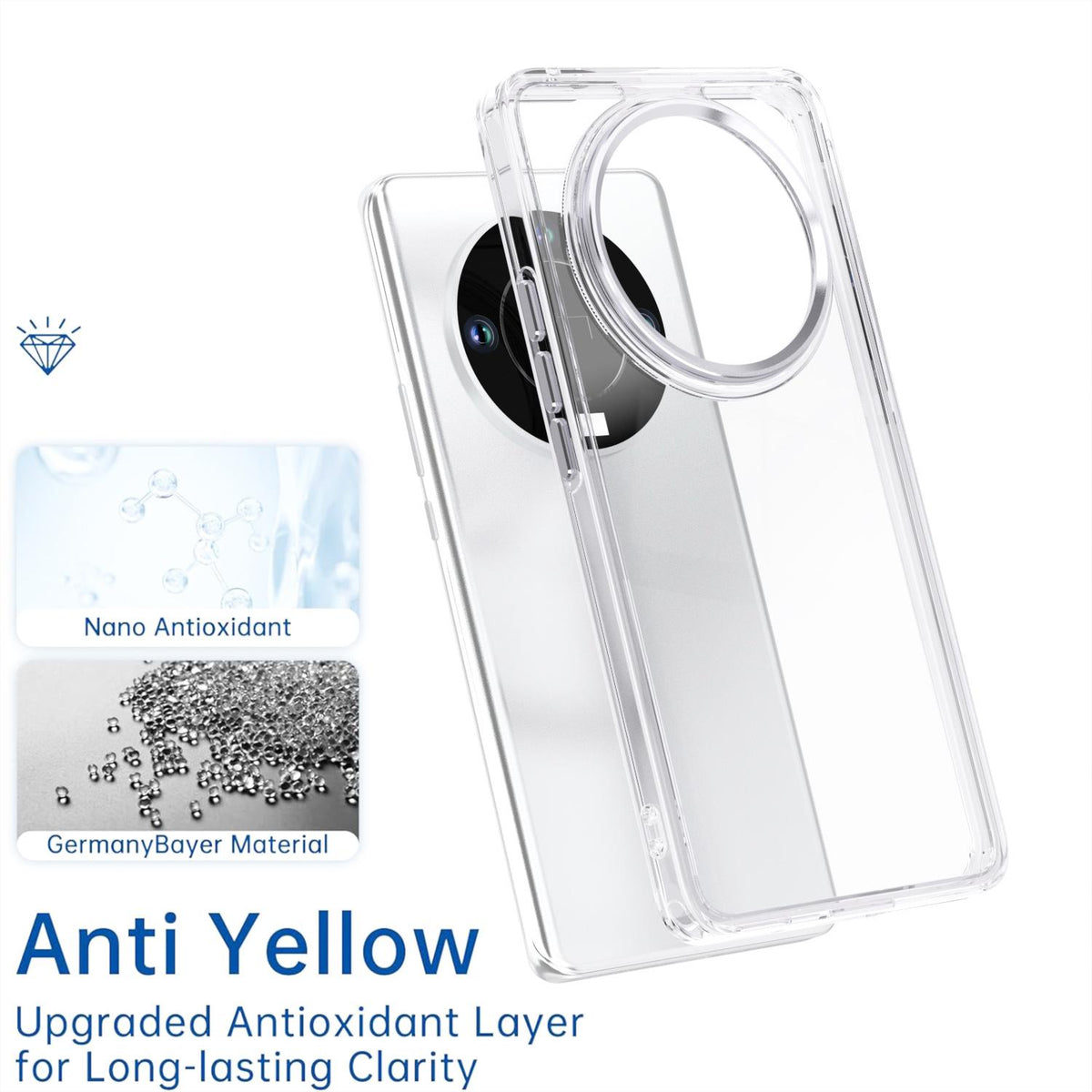 For Honor X9b / X50 / Magic6 Lite Shine High Transparency Acrylic Phone Case - White - EDA007376015B