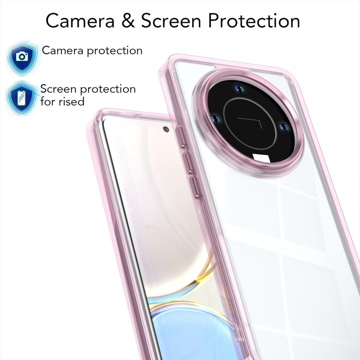For Honor X9b / X50 / Magic6 Lite Shine High Transparency Acrylic Phone Case - Pink - EDA007376015D