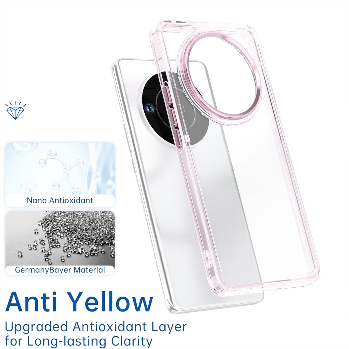 For Honor X9b / X50 / Magic6 Lite Shine High Transparency Acrylic Phone Case - Pink - EDA007376015D