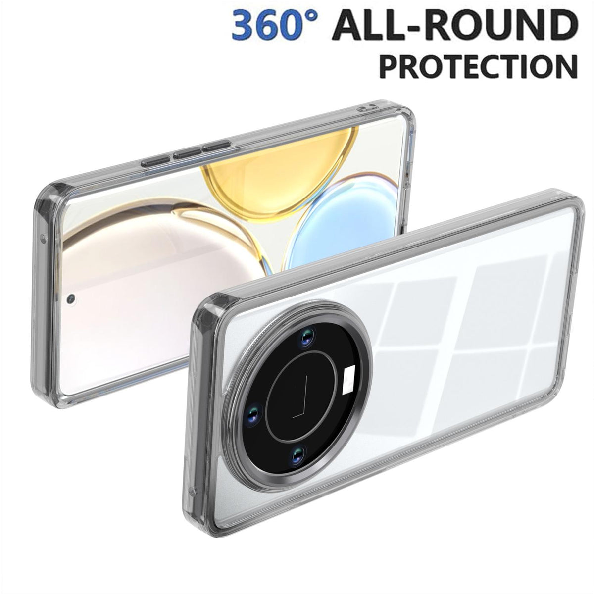 For Honor X9b / X50 / Magic6 Lite Shine High Transparency Acrylic Phone Case - Black - EDA007376015E