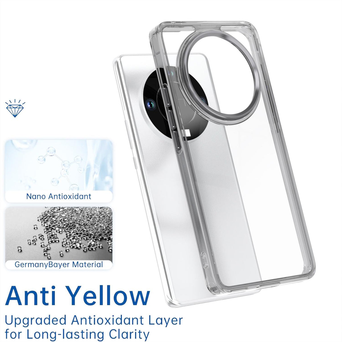For Honor X9b / X50 / Magic6 Lite Shine High Transparency Acrylic Phone Case - Black - EDA007376015E