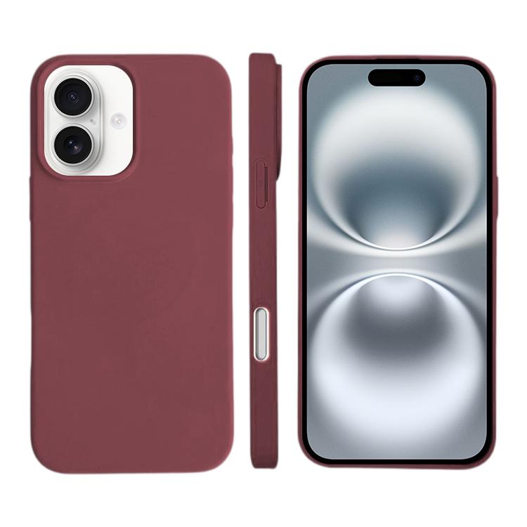 For iPhone 16 Liquid Silicone Phone MagSafe Case - Plum - EDA007391204L