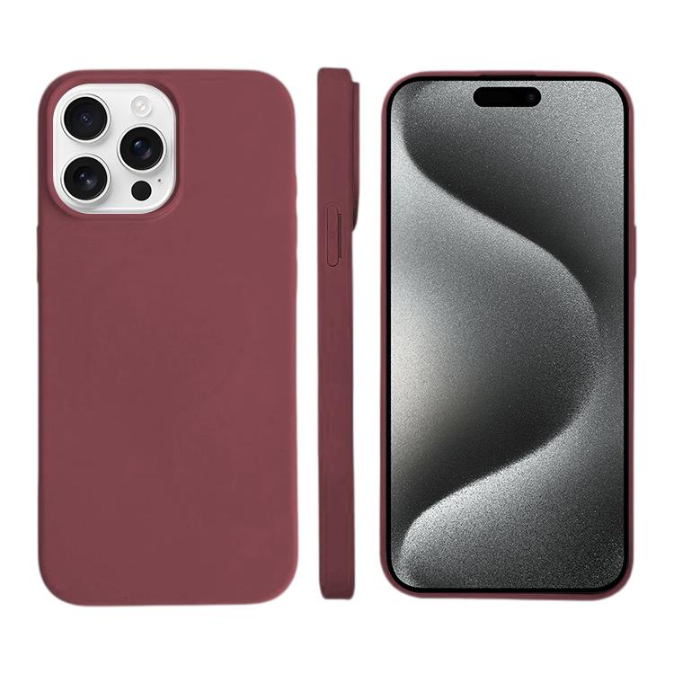 For iPhone 15 Pro Max Liquid Silicone Phone MagSafe Case - Plum - EDA007391205L