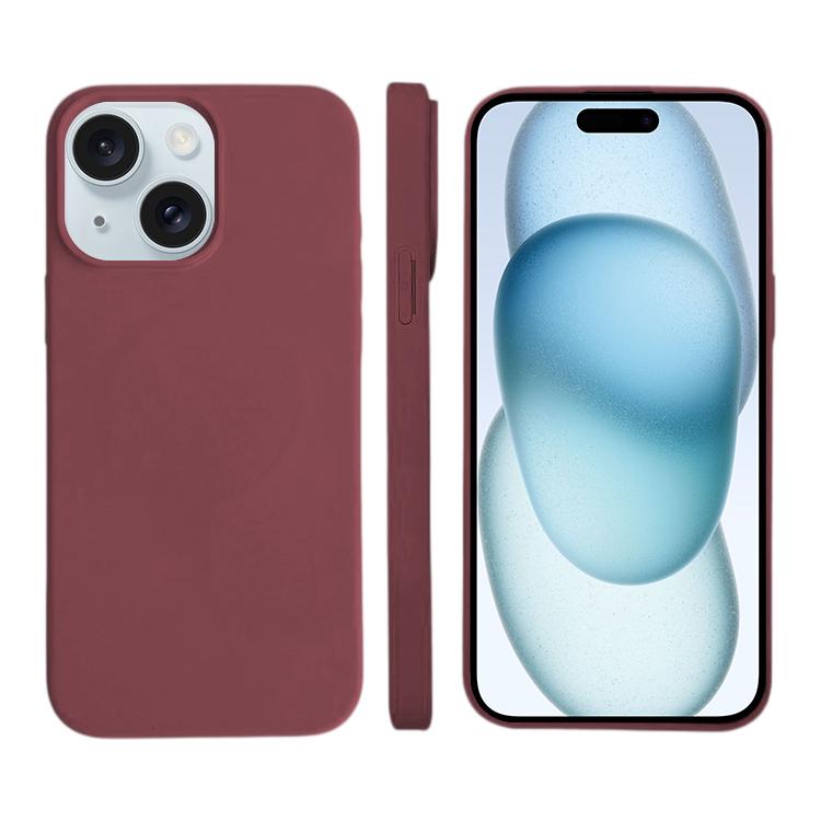 For iPhone 15 Plus Liquid Silicone Phone MagSafe Case - Plum - EDA007391207L
