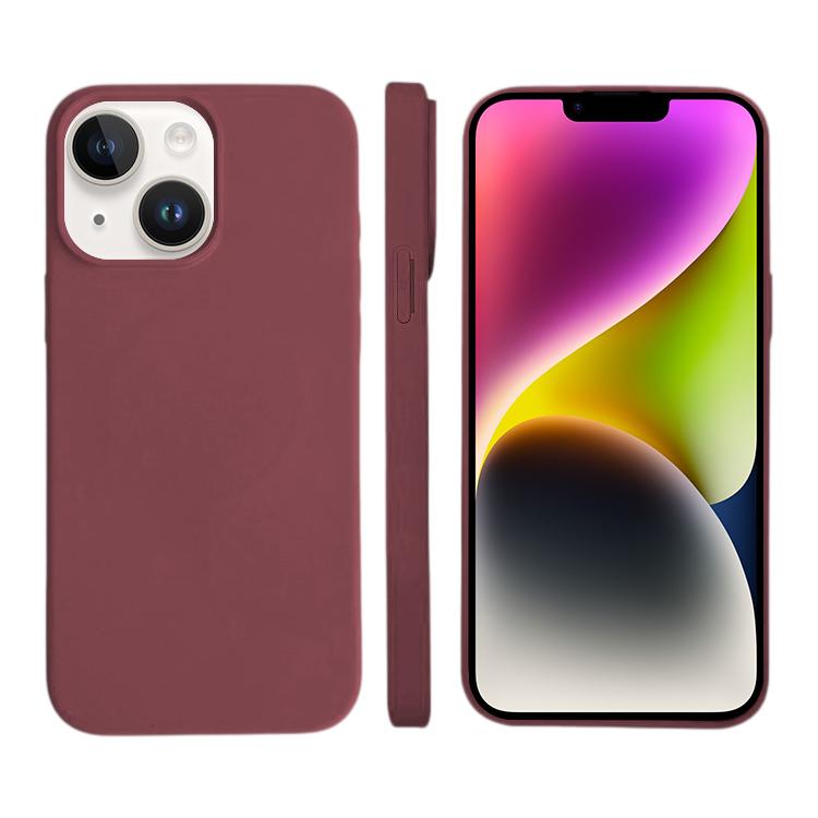 For iPhone 14 Plus Liquid Silicone Phone MagSafe Case - Plum - EDA007391209L