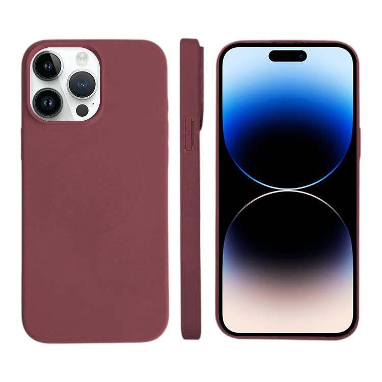 For iPhone 14 Pro Liquid Silicone Phone MagSafe Case - Plum - EDA007391211L