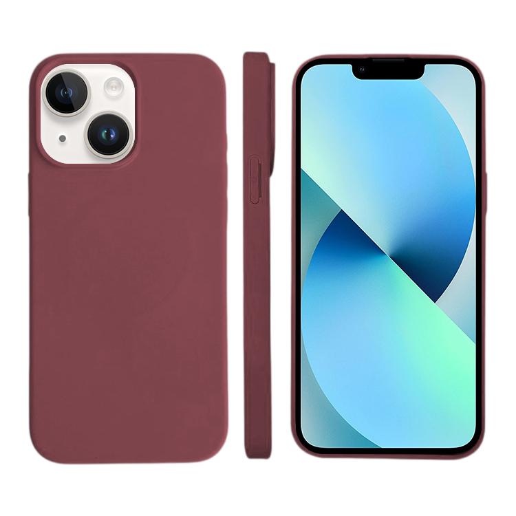 For iPhone 13 Liquid Silicone Phone MagSafe Case - Plum - EDA007391215L