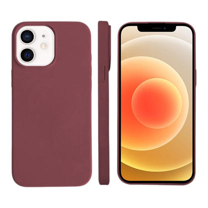 For iPhone 12 Liquid Silicone Phone MagSafe Case - Plum - EDA007391216L