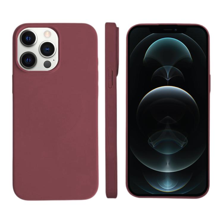 For iPhone 12 Pro Liquid Silicone Phone MagSafe Case - Plum - EDA007391218L