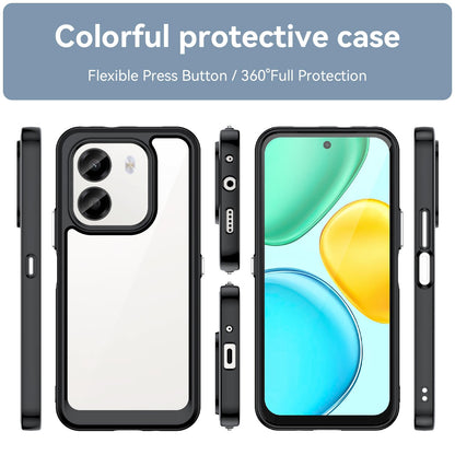 For Honor X6e 4G Colorful Series Acrylic Hybrid TPU Phone Case - Black - EDA007398827A