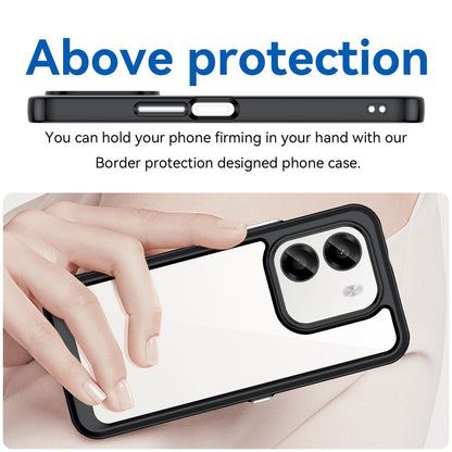 For Honor X6e 4G Colorful Series Acrylic Hybrid TPU Phone Case - Black - EDA007398827A
