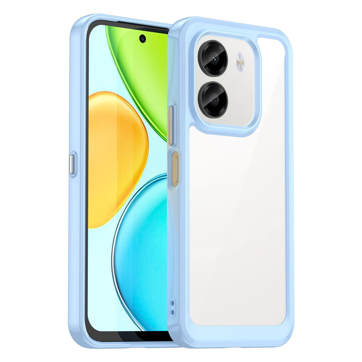 For Honor X6e 4G Colorful Series Acrylic Hybrid TPU Phone Case - Blue - EDA007398827B