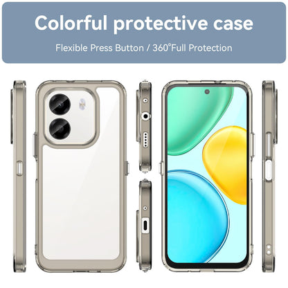 For Honor X6e 4G Colorful Series Acrylic Hybrid TPU Phone Case - Transparent Grey - EDA007398827C