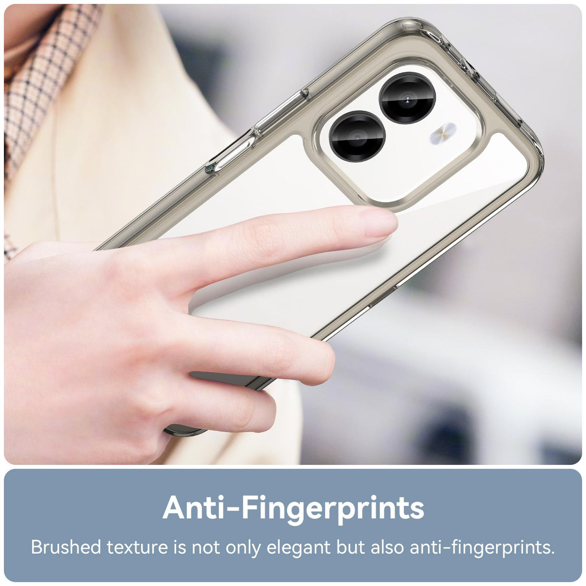For Honor X6e 4G Colorful Series Acrylic Hybrid TPU Phone Case - Transparent Grey - EDA007398827C