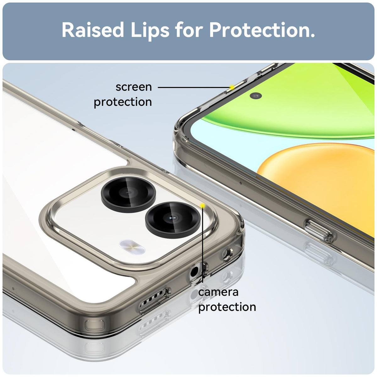 For Honor X6e 4G Colorful Series Acrylic Hybrid TPU Phone Case - Transparent Grey - EDA007398827C