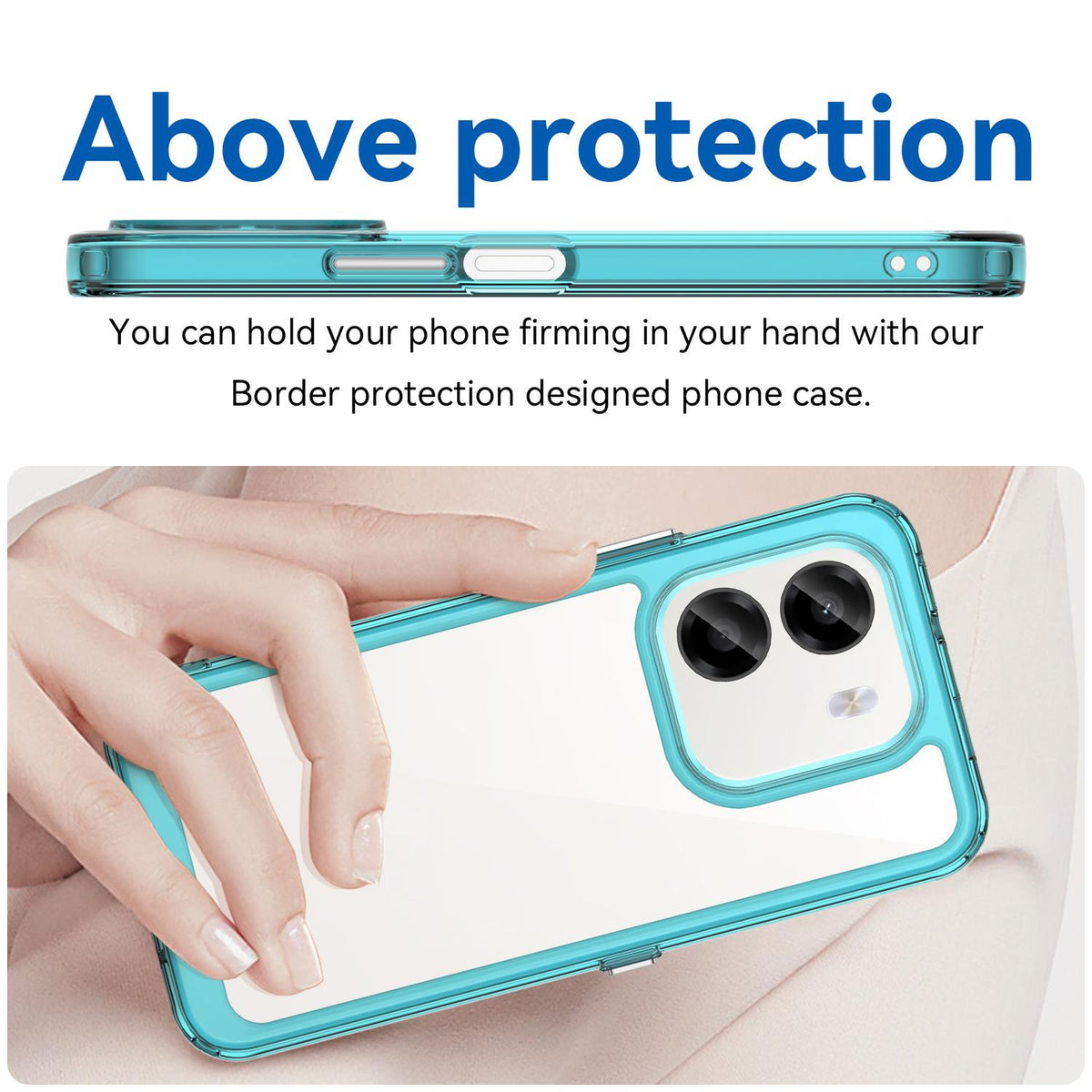 For Honor X6e 4G Colorful Series Acrylic Hybrid TPU Phone Case - Transparent Blue - EDA007398827D
