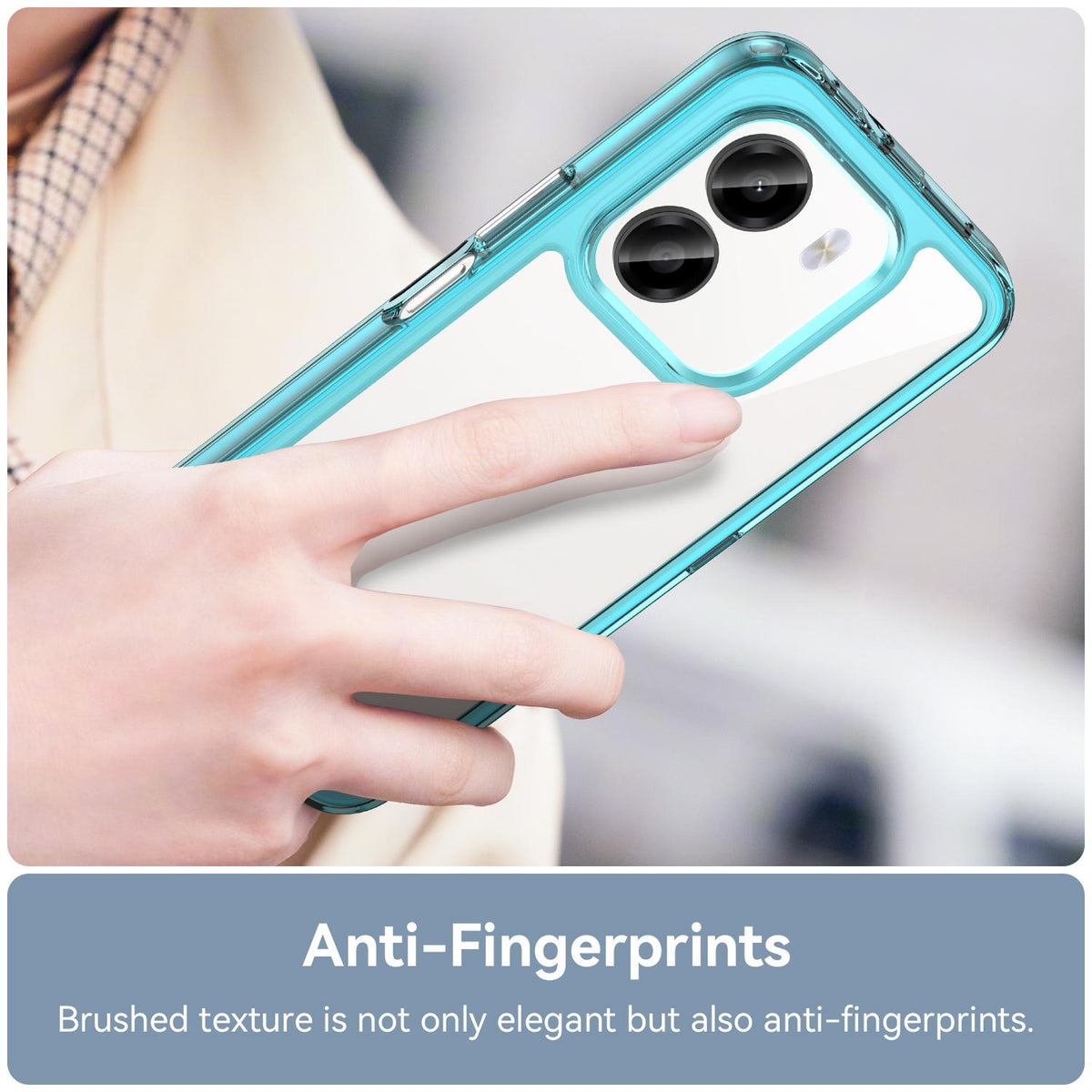 For Honor X6e 4G Colorful Series Acrylic Hybrid TPU Phone Case - Transparent Blue - EDA007398827D