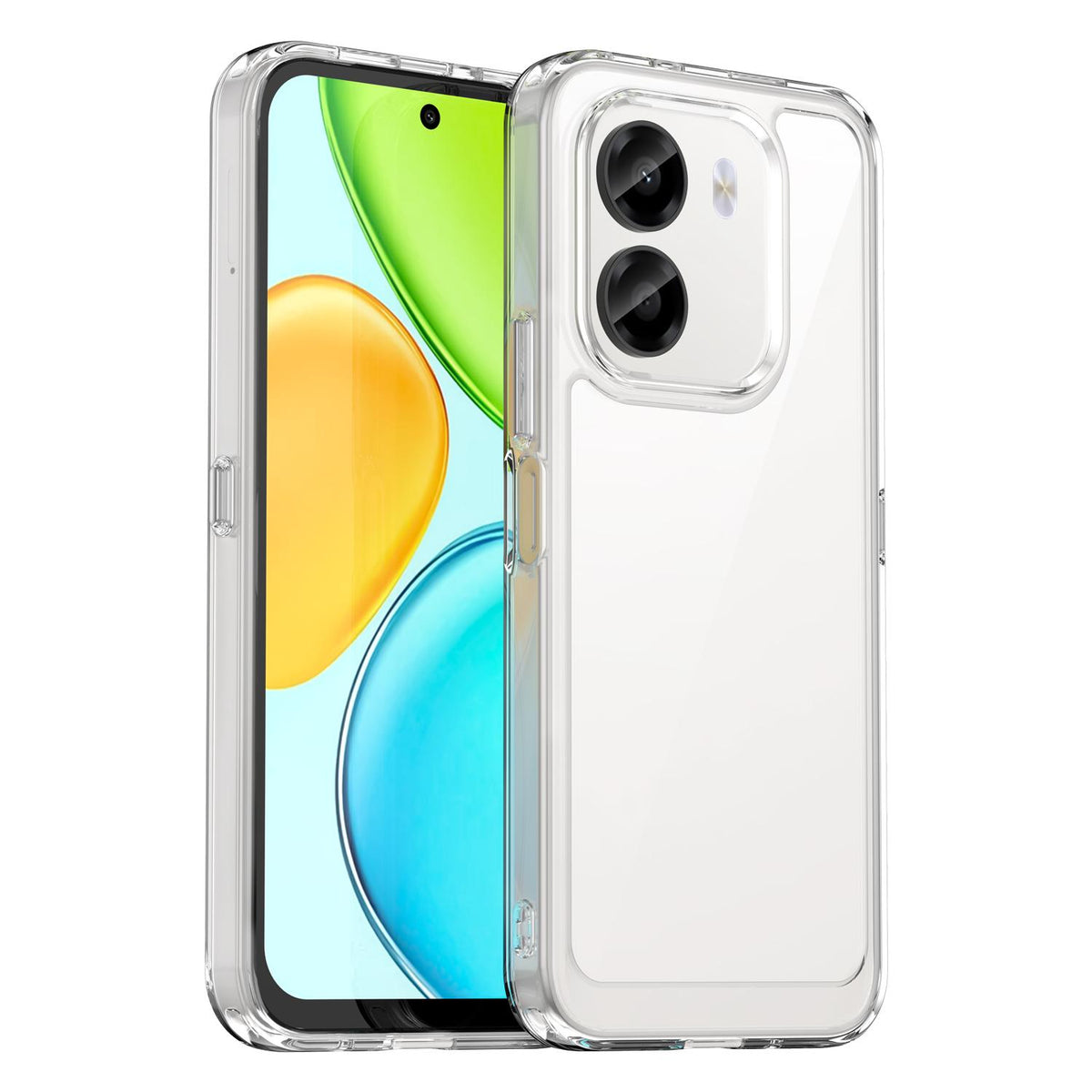For Honor X6e 4G Colorful Series Acrylic Hybrid TPU Phone Case - Transparent - EDA007398827E