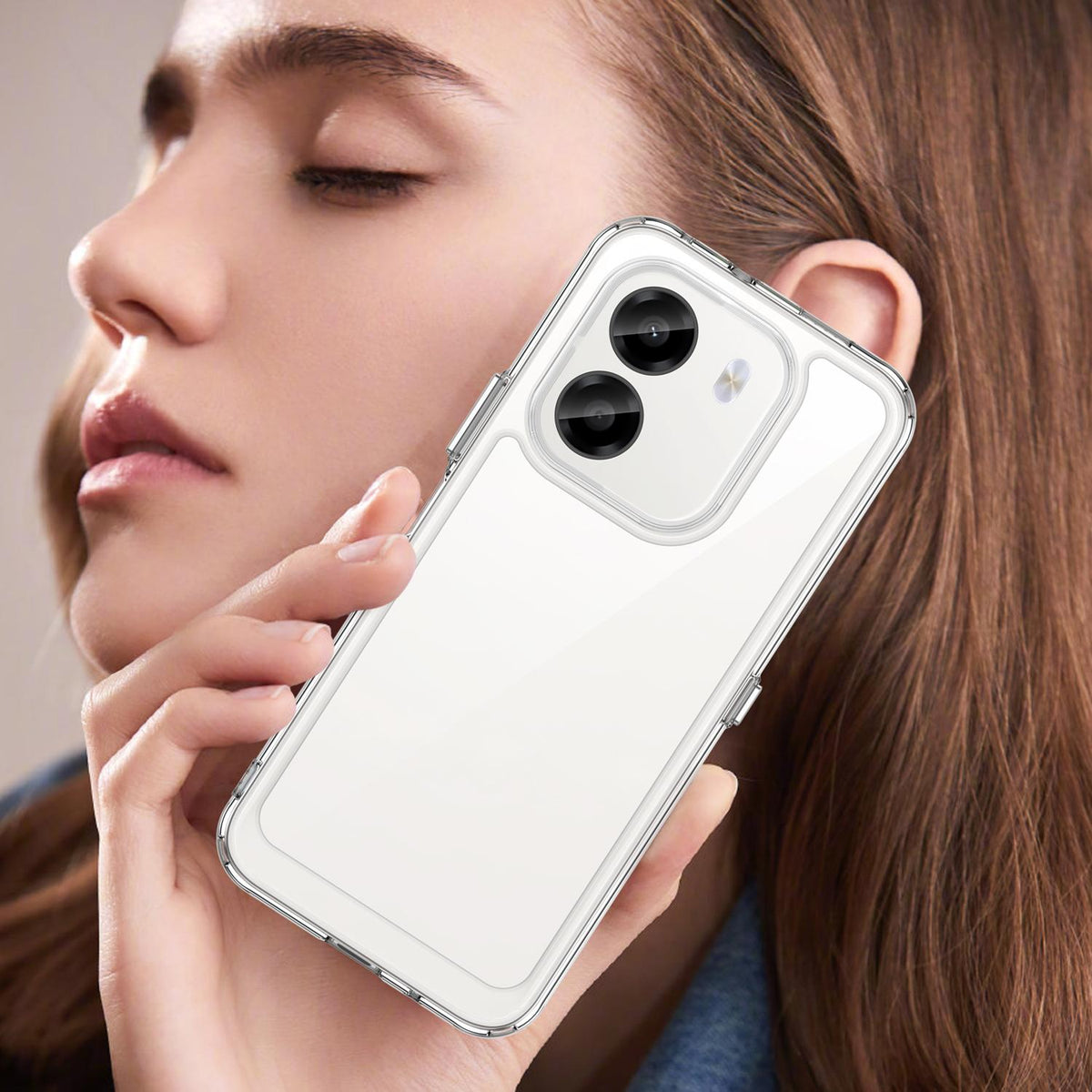 For Honor X6e 4G Colorful Series Acrylic Hybrid TPU Phone Case - Transparent - EDA007398827E