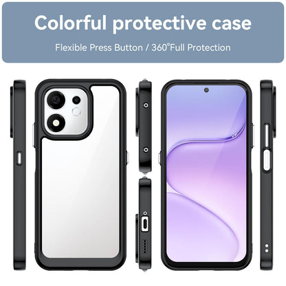 For Honor 600 Smart 5G Colorful Series Acrylic Hybrid TPU Phone Case - Black - EDA007398828A
