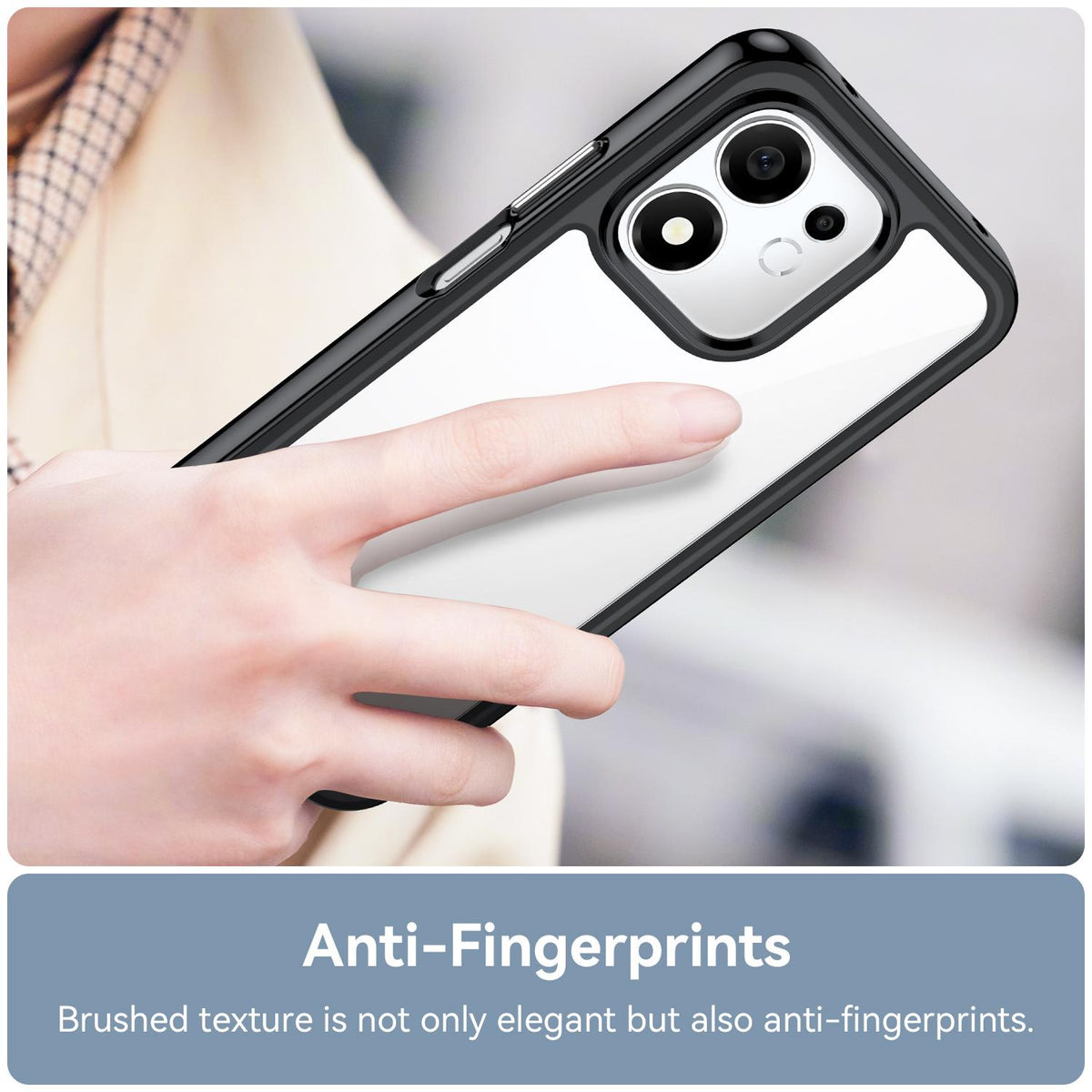 For Honor 600 Smart 5G Colorful Series Acrylic Hybrid TPU Phone Case - Black - EDA007398828A