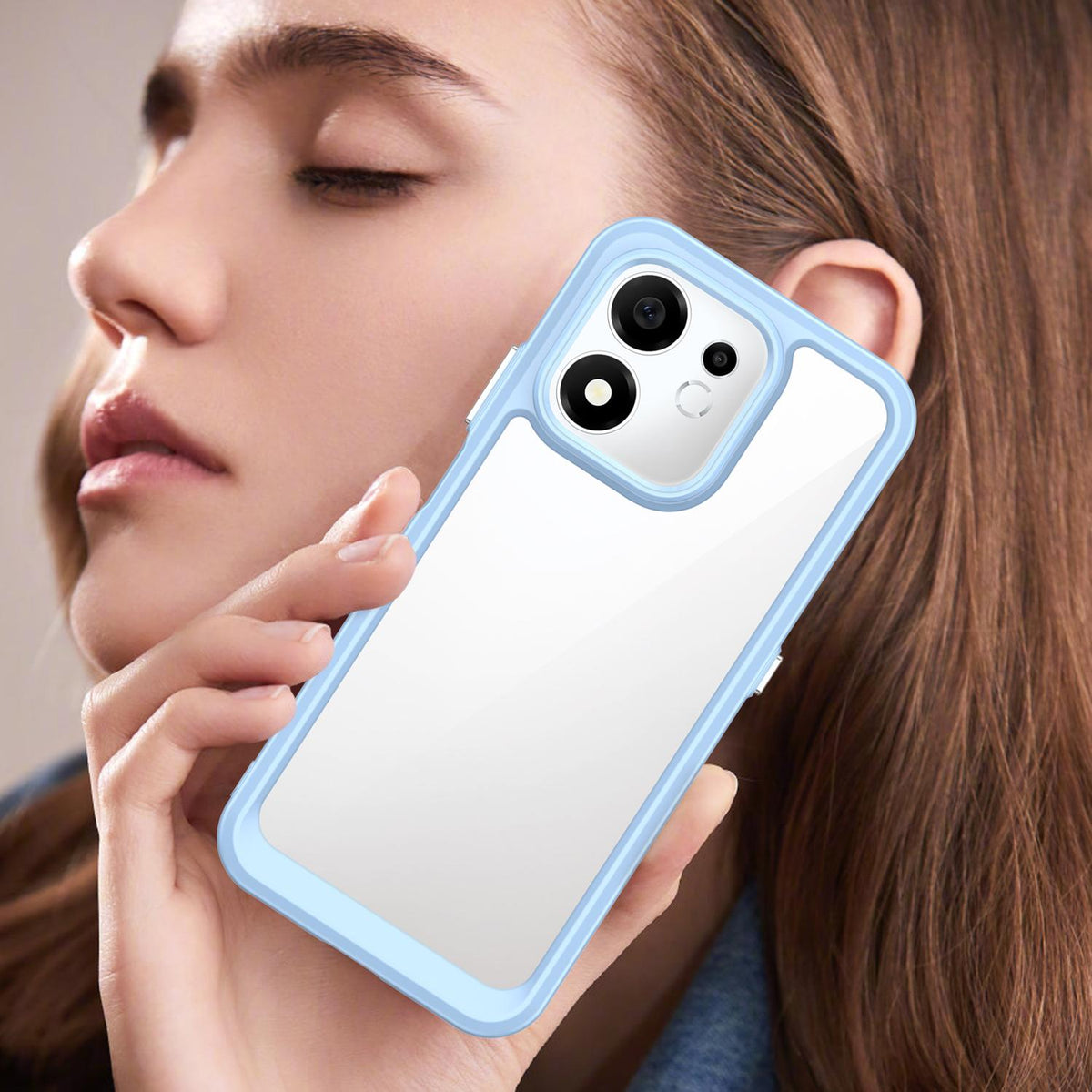 For Honor 600 Smart 5G Colorful Series Acrylic Hybrid TPU Phone Case - Blue - EDA007398828B