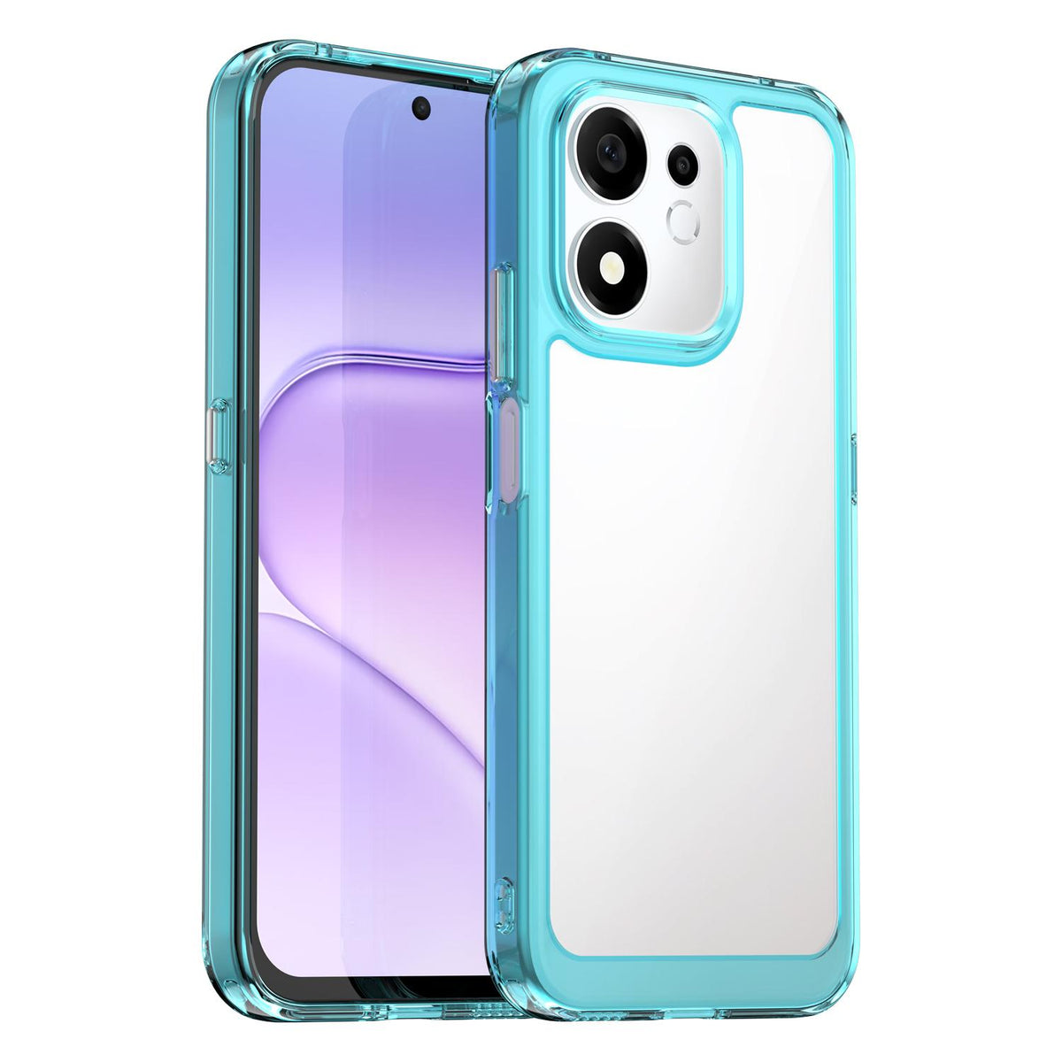 For Honor 600 Smart 5G Colorful Series Acrylic Hybrid TPU Phone Case - Transparent Blue - EDA007398828D