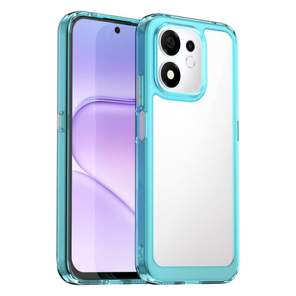 For Honor 600 Smart 5G Colorful Series Acrylic Hybrid TPU Phone Case - Transparent Blue - EDA007398828D