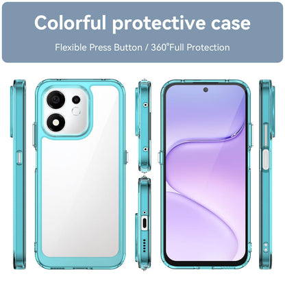 For Honor 600 Smart 5G Colorful Series Acrylic Hybrid TPU Phone Case - Transparent Blue - EDA007398828D