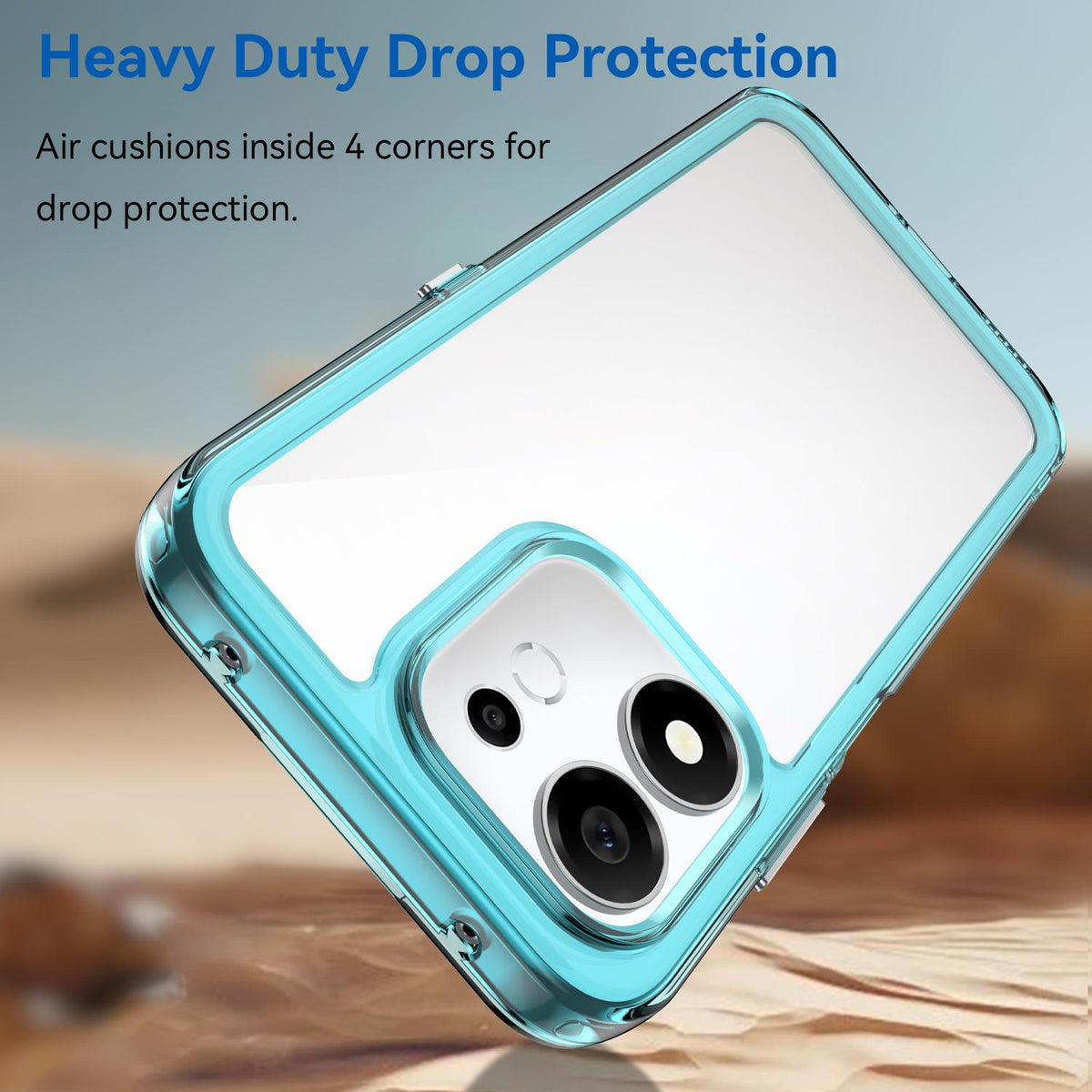 For Honor 600 Smart 5G Colorful Series Acrylic Hybrid TPU Phone Case - Transparent Blue - EDA007398828D