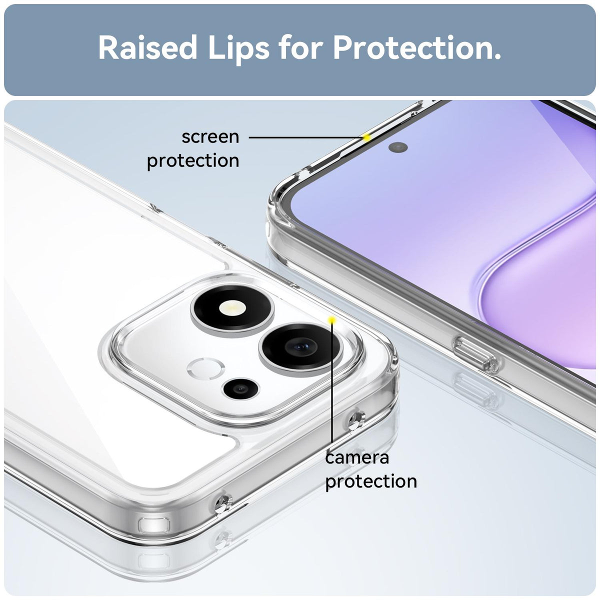 For Honor 600 Smart 5G Colorful Series Acrylic Hybrid TPU Phone Case - Transparent - EDA007398828E