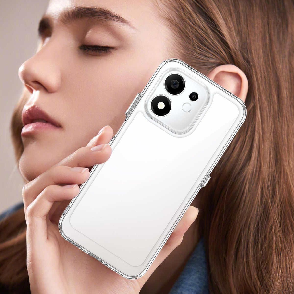 For Honor 600 Smart 5G Colorful Series Acrylic Hybrid TPU Phone Case - Transparent - EDA007398828E