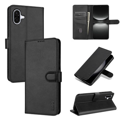For Galaxy A08 5G / A07 5G AZNS Skin Feel Calf Texture Flip Leather Phone Case(Black)