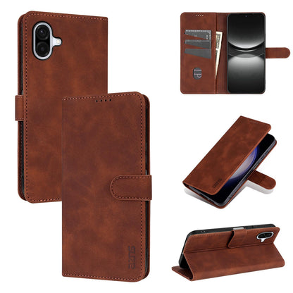 For Galaxy A08 5G / A07 5G AZNS Skin Feel Calf Texture Flip Leather Phone Case(Brown)