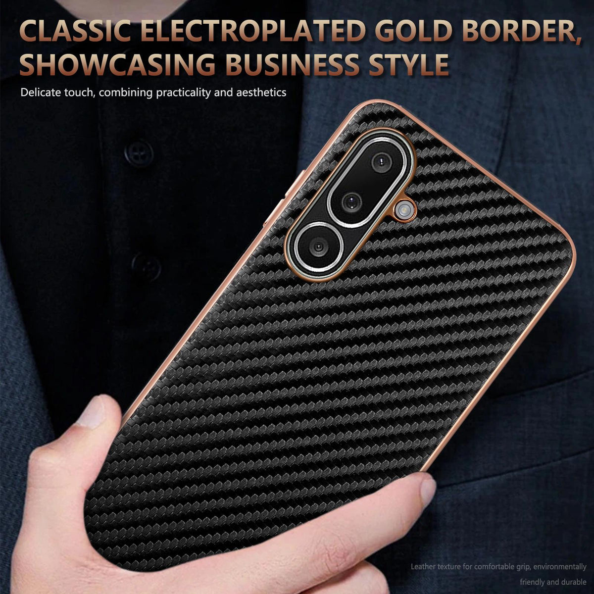 For Galaxy A27 5G AZNS Electroplated Edge Carbon Fiber Texture Phone Case - Green - EDA007404813D