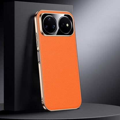 For Huawei nova 16 Ultra Genuine Leather PC Phone Case - Orange - EDA007419018C