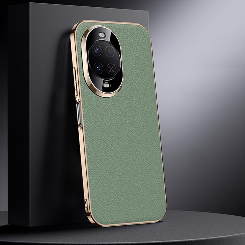 For Huawei nova 16z Genuine Leather PC Phone Case - Green - EDA007419019A