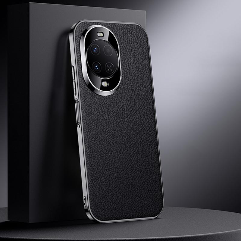 For Huawei nova 16z Genuine Leather PC Phone Case - Black - EDA007419019B