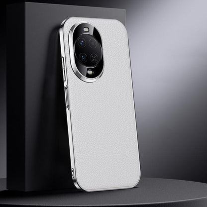 For Huawei nova 16z Genuine Leather PC Phone Case - White - EDA007419019D