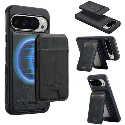 For Google Pixel 11 Pro XL LC.IMEEKE L3 Series Detachable RFID Card Bag Magsafe Phone Case(Black)