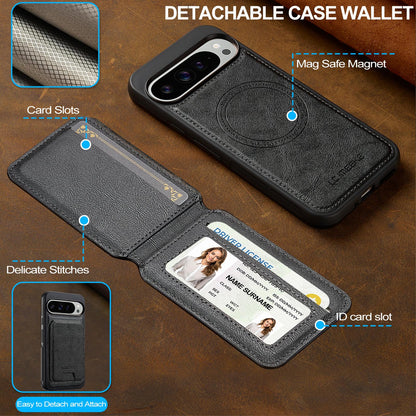For Google Pixel 11 Pro XL LC.IMEEKE L3 Series Detachable RFID Card Bag Magsafe Phone Case(Black)